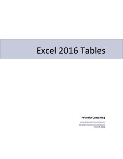Excel 2016 Tables