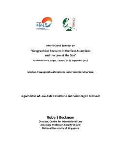 Legal Status of Low-Tide Elevations and Submerged Features