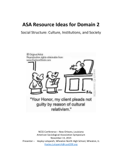 Hayley`s Handouts - American Sociological Association