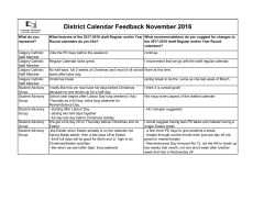 District Calendar Feedback November 2016