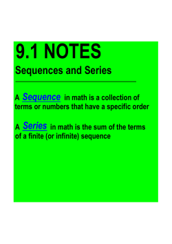 Sequences and Series