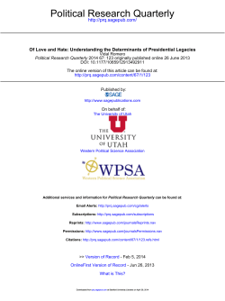 Political Research Quarterly - Departamento Acad&eacute;mico de Ciencia