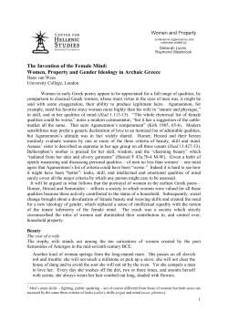 The Invention of the Female Mind: Women, Property and Gender