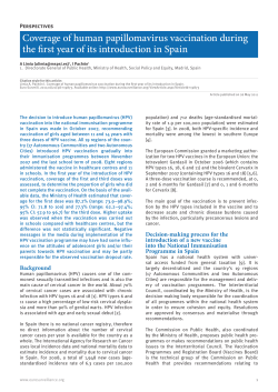 Coverage of human papillomavirus vaccination