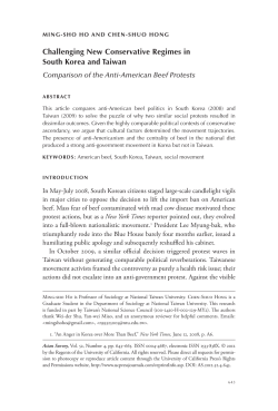 Challenging New Conservative Regimes in South Korea and Taiwan