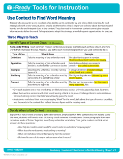 Use Context to Find Word Meaning