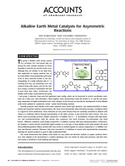 Alkaline Earth Metal Catalysts for Asymmetric Reactions