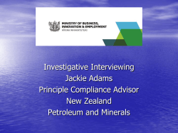 Investigative Interviewing Jackie Adams Principle Compliance