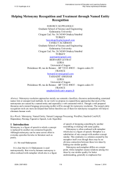 Helping Metonymy Recognition and Treatment through