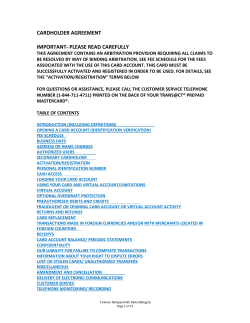 Cardholder Agreement and Fees - Transact by 7