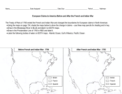 European Claims to America Before and After the French and Indian