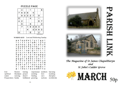 March Issue - The Parish of St James the Great Chapelthorpe