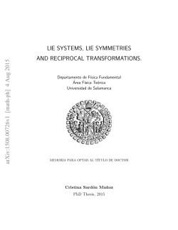 Lie systems, lie symmetries and reciprocal