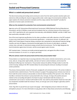 Sealed and Pressurized Cameras