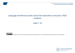 Language and Literacy Levels 7-10 - Department for Education and