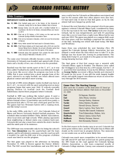 Colorado Football History