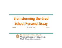 PPT Brainstorming the Grad School Personal Statement Essay .pptx