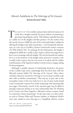 Alison`s Antithesis in The Marriage of Sir Gawain