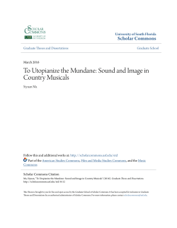 To Utopianize the Mundane: Sound and Image in Country Musicals