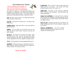 Core Democratic Values (cont. on back)