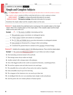 Simple and Complete Subjects