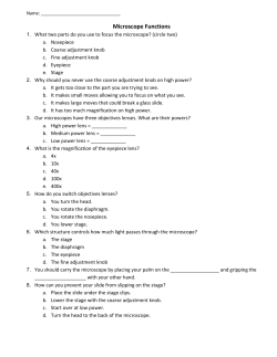 HW 8/31 Microscope Functions