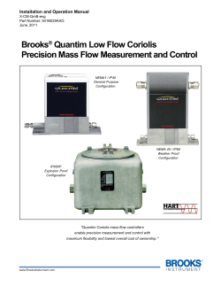 Brooks® Quantim Low Flow Coriolis Precision Mass Flow