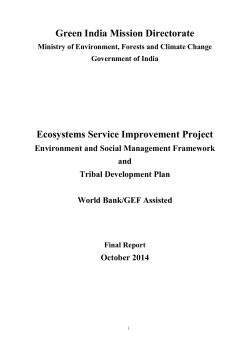 Green India Mission Directorate Ecosystems Service