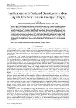 Implications on a Designed Questionnaire about English Teachers