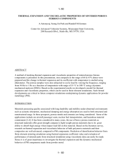 THERMAL EXPANSION AND VISCOELASTIC PROPERTIES OF