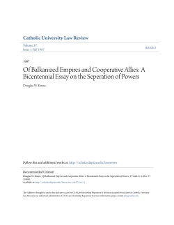 A Bicentennial Essay on the Seperation of Powers