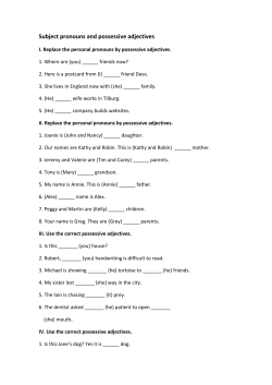 Subject pronouns and possessive adjectives