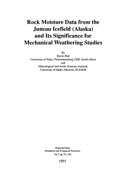 (Alaska) and Its Significance for Mechanical Weathering Studies