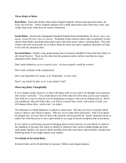 Three Kinds of Rules