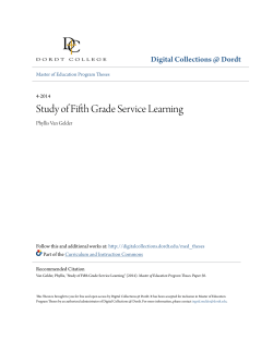 Study of Fifth Grade Service Learning