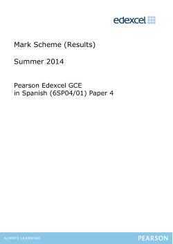 Mark Scheme (Results) Summer 2014 - Edexcel