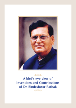 A bird`s eye view of Inventions and Contributions of Dr. Bindeshwar