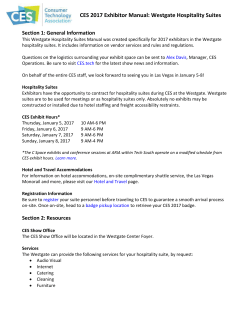 CES 2017 Exhibitor Manual: Westgate Hospitality Suites