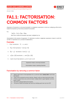fa1.1: factorisation: common factors