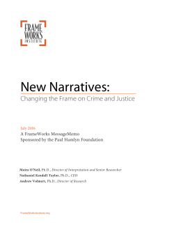 New Narratives: Changing the Frame on Crime and Justice