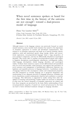 When novel sentences spoken or heard for the first