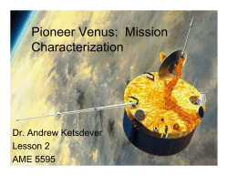 Pioneer Venus: Mission Characterization