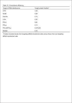 Target of RNA interference Target protein fraction* CTR 1.00 KU80