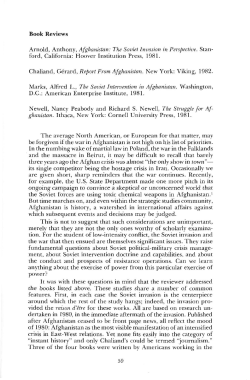 Book Reviews Arnold, Anthony, Afghanistan: The Soviet Invasion in