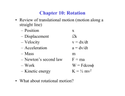 Chapter 10: Rotation