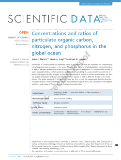 Concentrations and ratios of particulate organic carbon