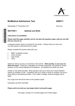section 1-2011 - Admissions Testing Service