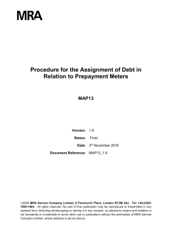 MAP13 v1.9 - Procedure for the Assignment of Debt in