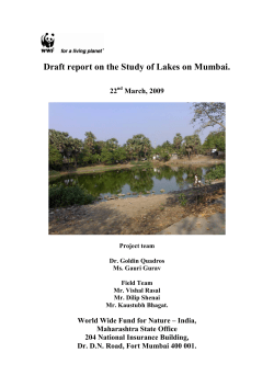 Draft report on the study of lakes in Mumbai