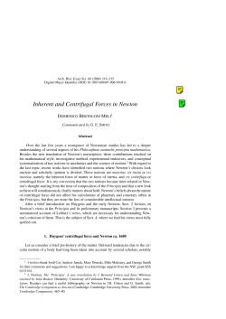 Inherent and Centrifugal Forces in Newton